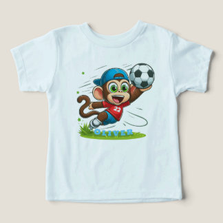 Söt apa fotbollsspelare t shirt
