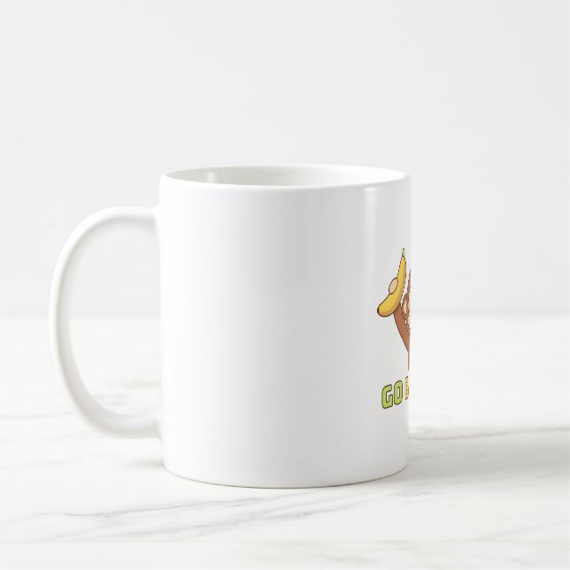 Söt apa gå bananas klotter kaffemugg (Vänster)