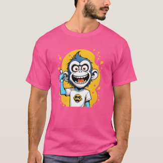 söt apa illustration djur seriefigur t shirt