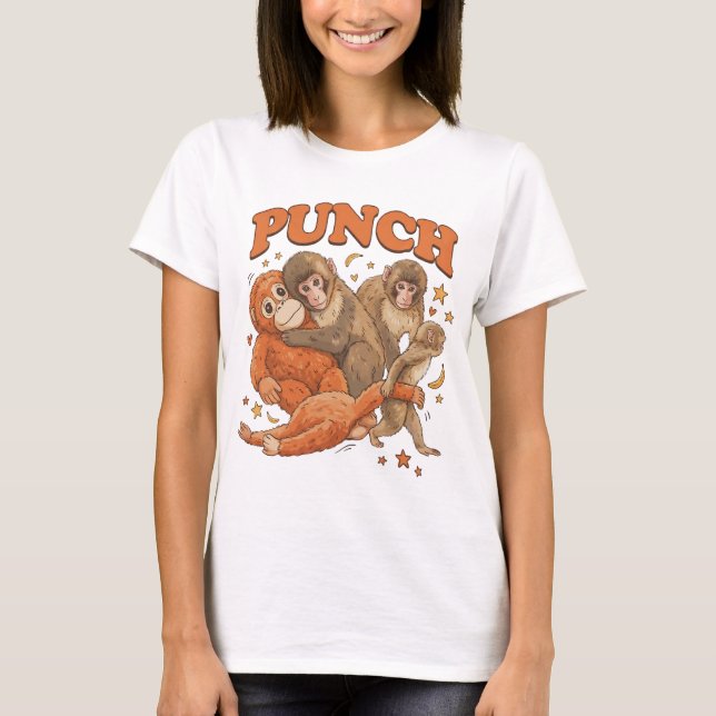 Söt apa Punch T Shirt (Framsida)