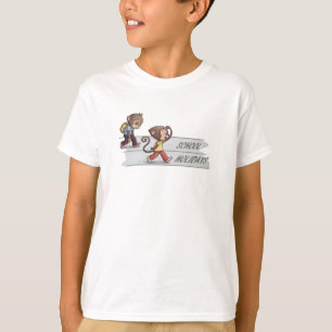 Söt apa skola vs semester stämning barn t-shirt