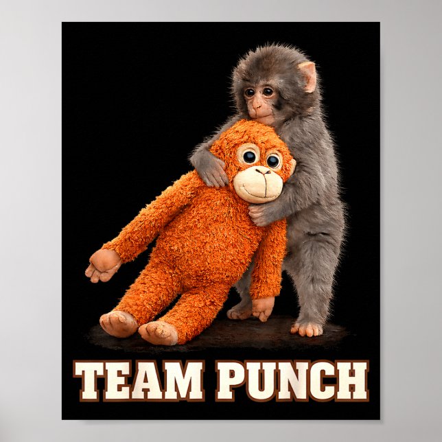 Söt apa slår bebis grafisk team slår stor poster (Framsidan)