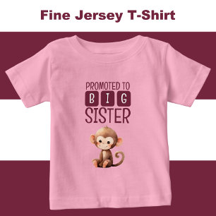 Söt apa storasyster rosa t shirt