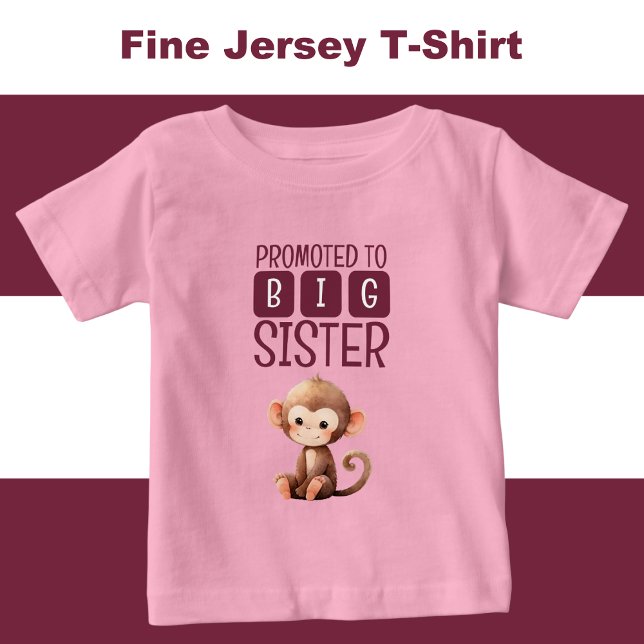 Söt apa storasyster rosa t shirt (Skapare uppladdad)