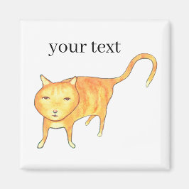 Söt Apatisk Orange Katt Magnet