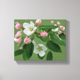 Söt Äppelblommar blommigt grönt Hygge-roligt Canvastryck