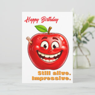 Söt Apple Humor Rolig Grattis på Födelsedagen Kort