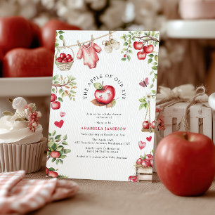 Söt Äpple I Vårt Öga Baby Shower Inbjudningar