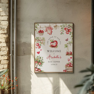 Söt Äpple I Vårt Öga Baby Shower Välkomstskylt Poster