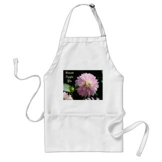 Söt Apple Paj! Rosa Dahlia Flowers Blommigt Förkläde