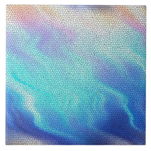 Söt Aqua Blue Lila Pastel Mosaic Tiles Kakelplatta