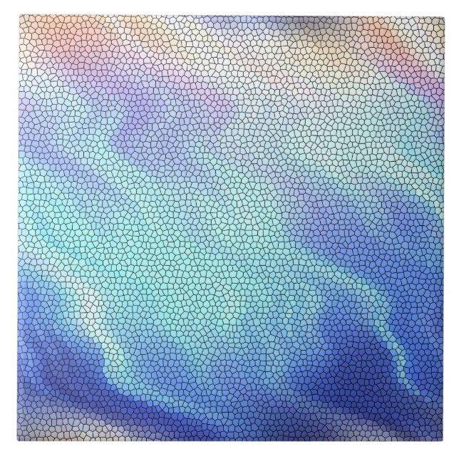 Söt Aqua Blue Lila Pastel Mosaic Tiles Kakelplatta (Framsidan)