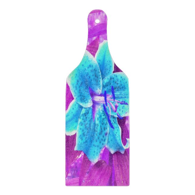 Söt Aqua Blue Stargazer Lily på Lila (Framsidan)