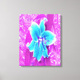 Söt Aqua Blue Stargazer Lily på Lila Canvastryck