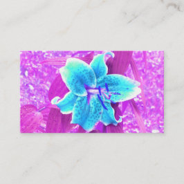 Söt Aqua Blue Stargazer Lily på Lila Visitkort