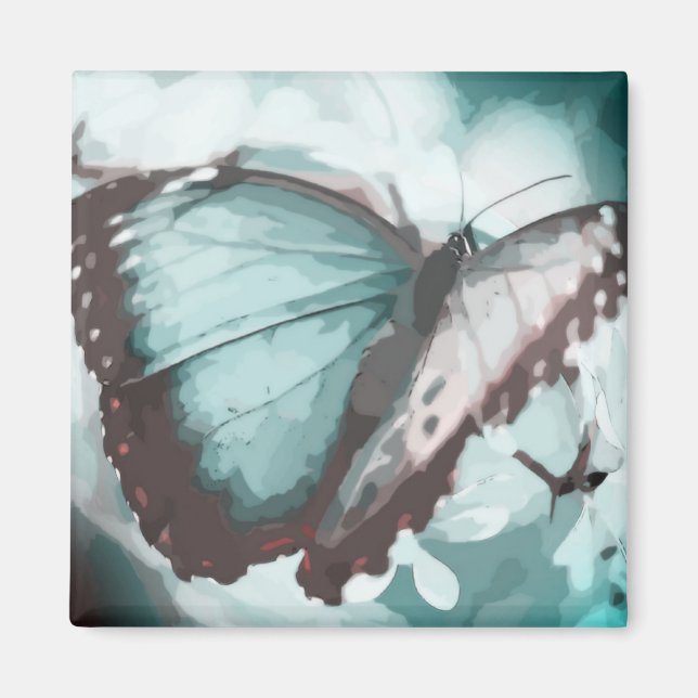 Söt Aqua Butterfly Magnet (Framsidan)