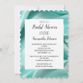 Söt Aqua Mint Faux Satin Möhippa Inbjudningar
