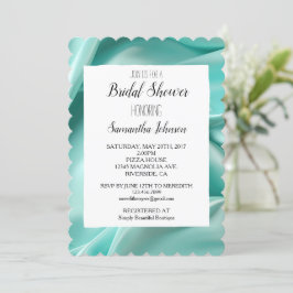 Söt Aqua Mint Faux Satin Möhippa Inbjudningar