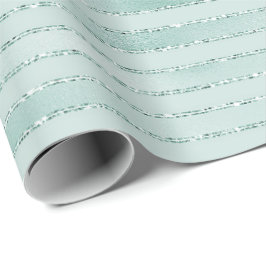 Söt Aqua Mint Glitzy Glitter Rand Presentpapper