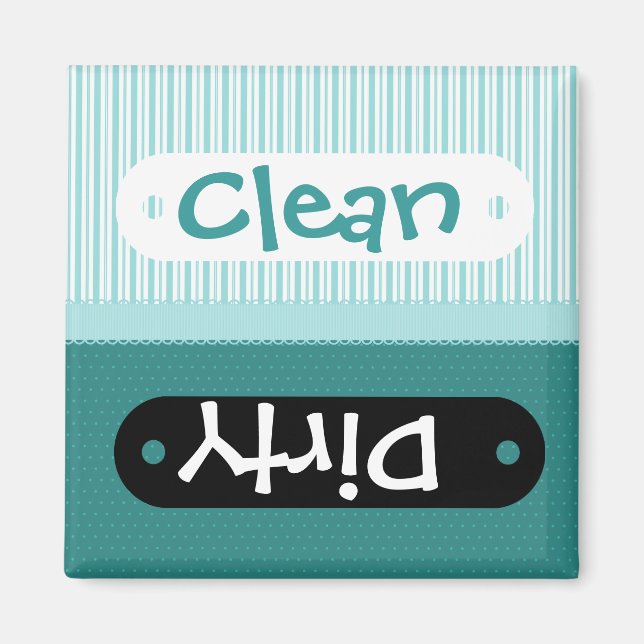 Söt Aqua Mönster Clean Dirty Dishwasher Magnet (Framsidan)