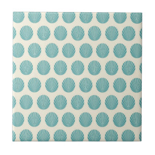 Söt Aqua Teal Blue Snäcka Beach Mönster-gåvor Kakelplatta
