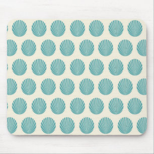 Söt Aqua Teal Blue Snäcka Beach Mönster-gåvor Musmatta