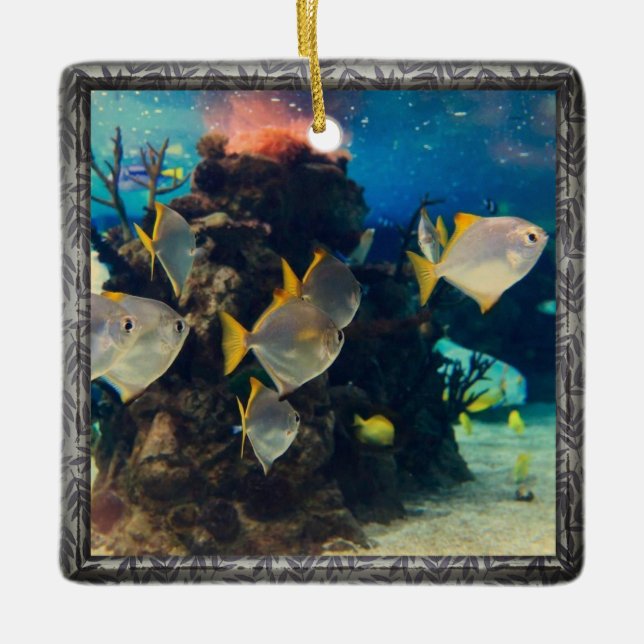 Söt Aquarium Fish Julgransprydnad Keramik (Framsida)