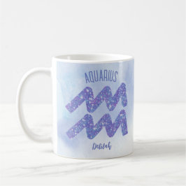 Söt Aquarius Astrology Personlig Lila Kaffemugg
