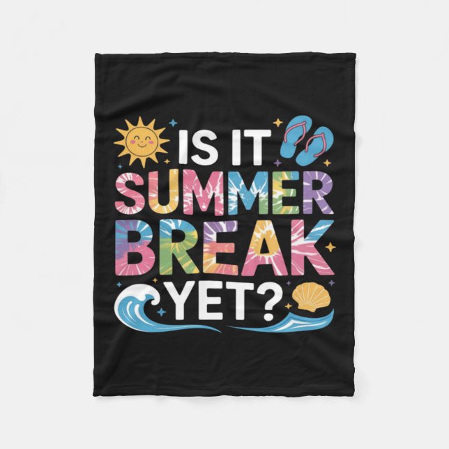 Söt är sommarlov lärare elev tie dye fleecefilt (Framsidan)