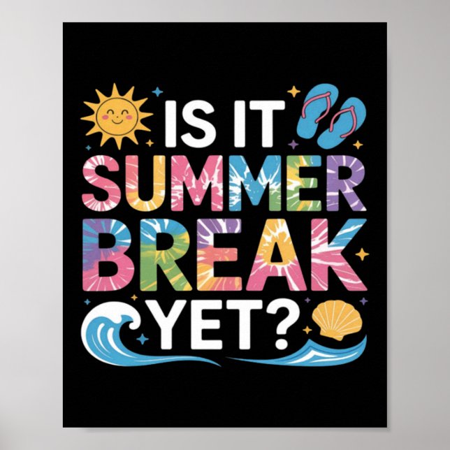 Söt är sommarlov lärare elev tie dye poster (Framsidan)