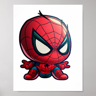 söt arachnid superhjälte tecknad-stil chara poster