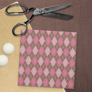 Söt Argyle Sticka Stil Rosa/Brun diamanter Tyg