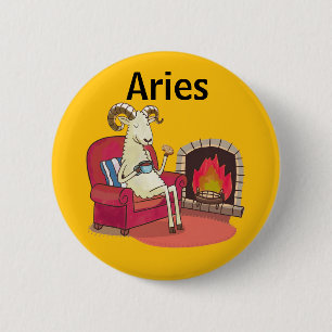 Söt Aries Ram zodiac-stjärnkonstellationen Knapp