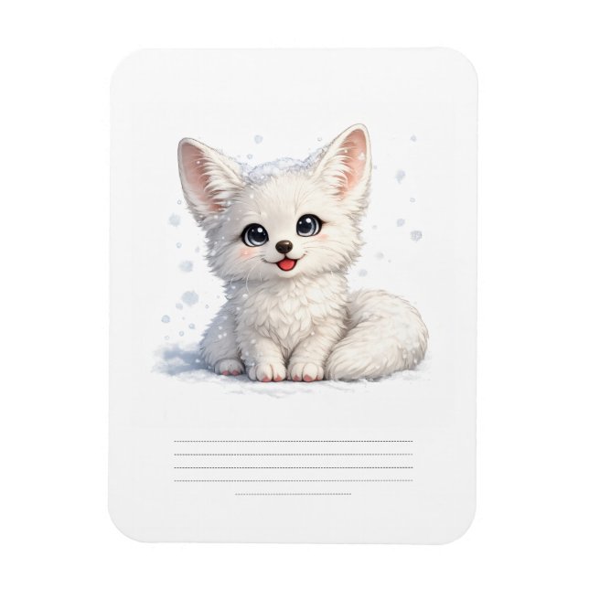 Söt Arktisk Räv Mysig Positiv Vibe Design Magnet (Vertikal)