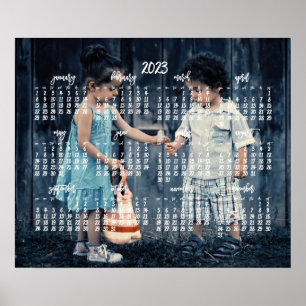 Söt Årlig Kalender 2023 Fotoaffisch Poster