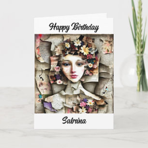 Söt Art Collage Personlig Birthday Kort