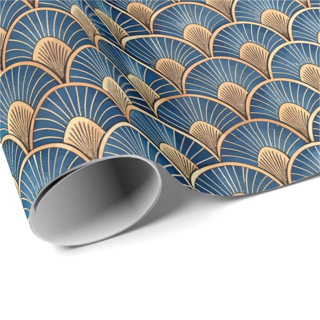 Söt Art Deco-mönster med kakel  Presentpapper (Rullad Hörn)