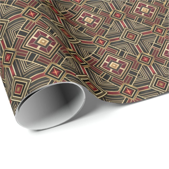 Söt Art Deco-mönster med kakel  Presentpapper (Rullad Hörn)