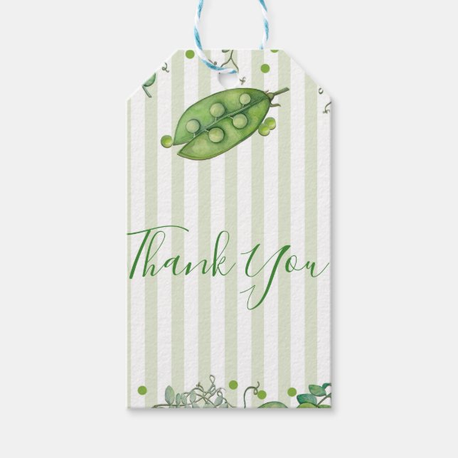 Söt Ärt Grön Whimsical Prickig Baby Shower Presentetikett (Framsidan)