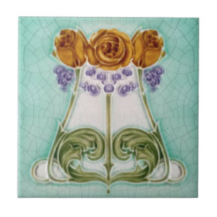 Söt Art nouveau Rosor Antique Reproduction Kakelplatta