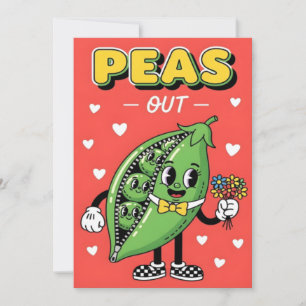 Söt Ärt Puns Ärt Ut Rolig Grönsak Tecknad Design Tack Kort