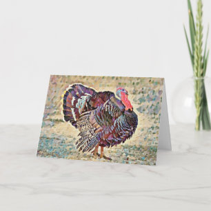 Söt Art Thanksgiving Turkiet Bird Friends Card Kort