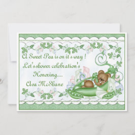 Söt ärta för beställnings- inbjudan i en pod