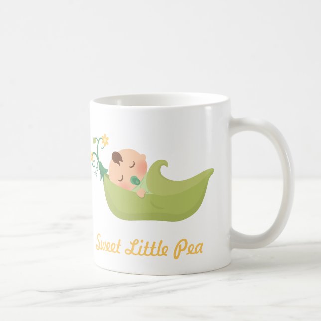 Söt ärta i en pod Cute Baby Pojke Kaffemugg (Höger)