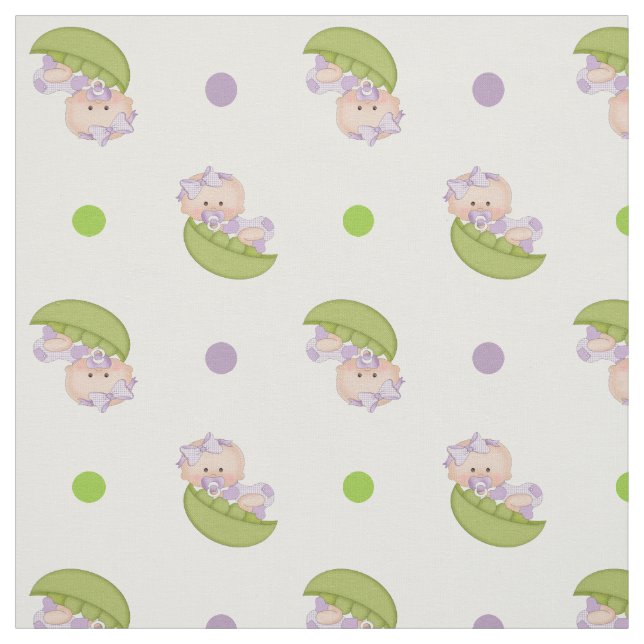 Söt ärta i poden flicka & polka dots söt tyg (Provkarta)