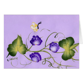 Söt ärtablommar och fjäril hälsningskort