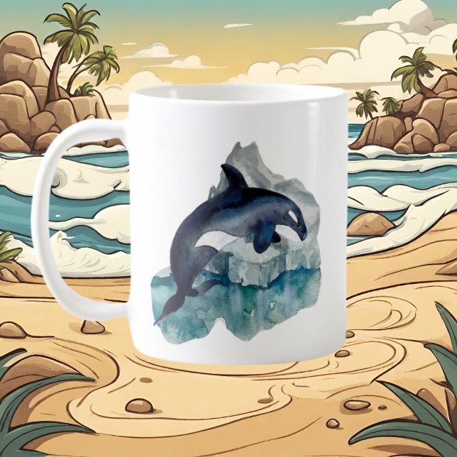 Söt Artic Whale älskare add monogram Kaffemugg (Skapare uppladdad)