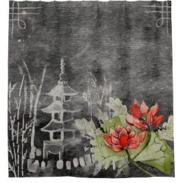 Söt Asiatisk blomstergardiner    för intageshower