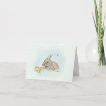 Söt åsna och vildblommor Liten hälsningskort 