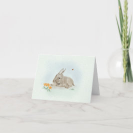 Söt åsna och vildblommor Liten hälsningskort  Tack Kort